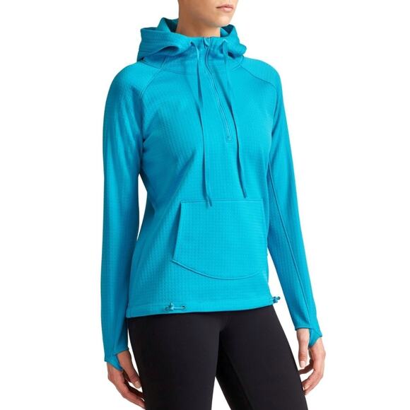 Athleta Atmosphere Anorak Fleece Lined 1/2 Zip Jacket in Flash Blue Size XS - Picture 1 of 12